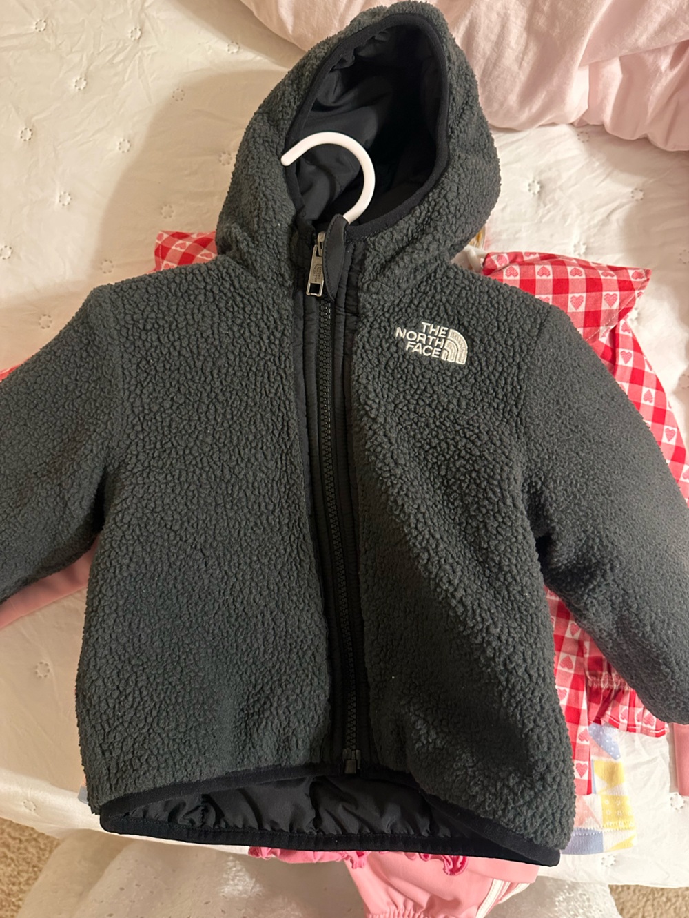 The North Face Dark Charcoal Sherpa Reversible Fleece Jacket